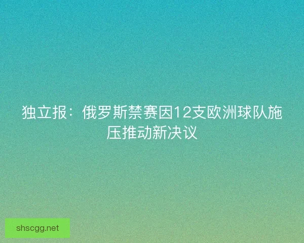 独立报：俄罗斯禁赛因12支欧洲球队施压推动新决议